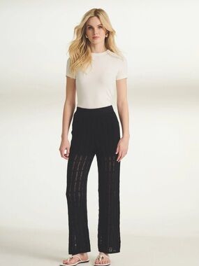 NAADAM Silk Blend Pointelle flare pants